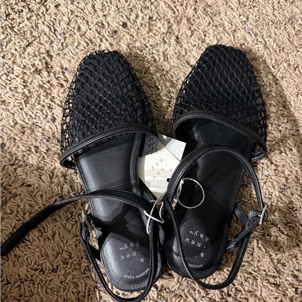 a new day Black Mesh Flats